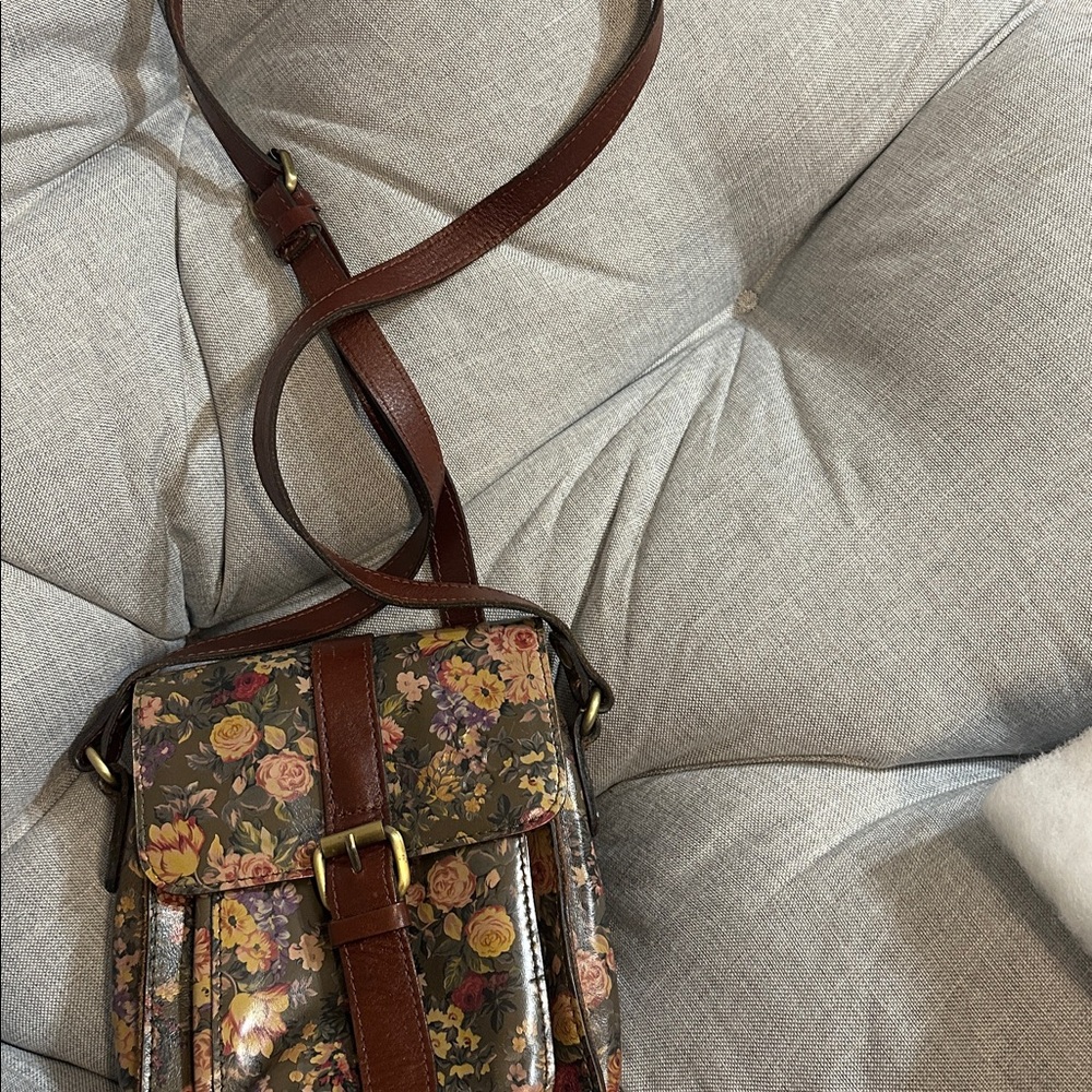 Patricia Nash Floral Brown Crossbody Bag - Picture 3 of 7
